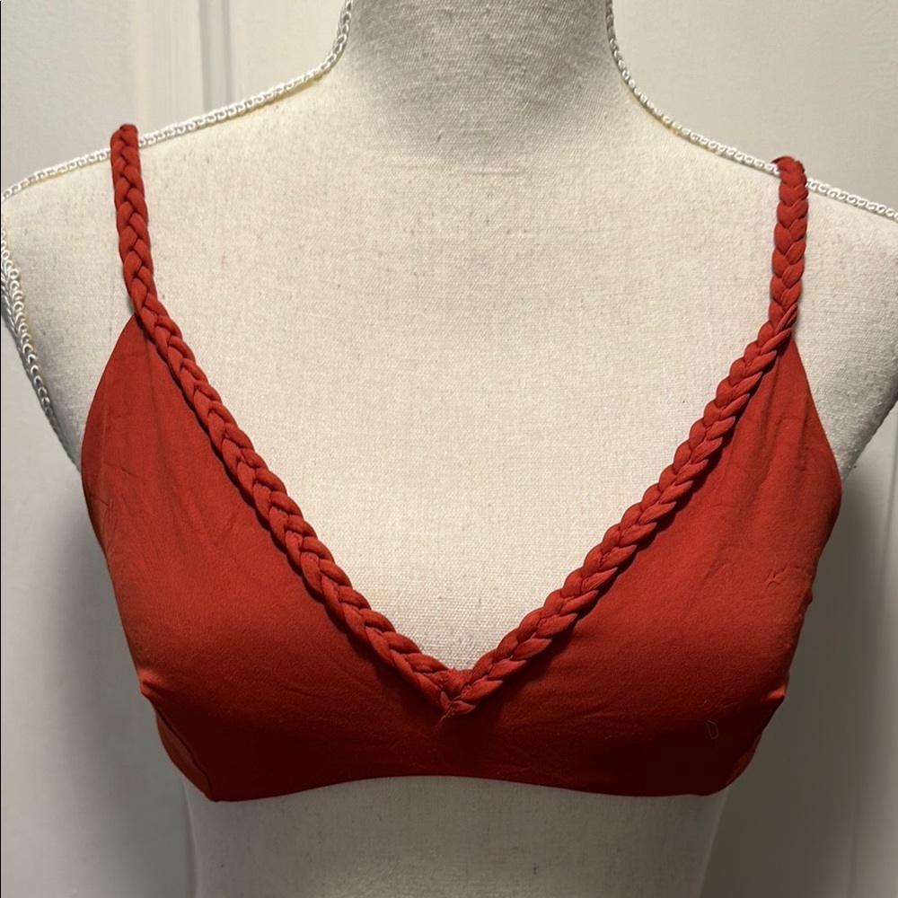 NWOT Revel Ray Braided Strap Red (tomato red) Bikini Top